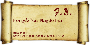 Forgács Magdolna névjegykártya